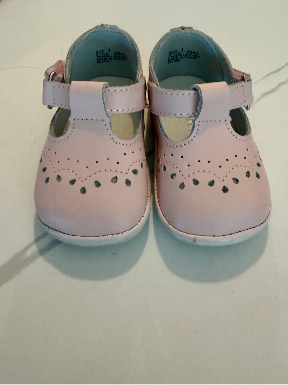 L'Amour Angel Pastel Pink Baby Mary Jane Shoes